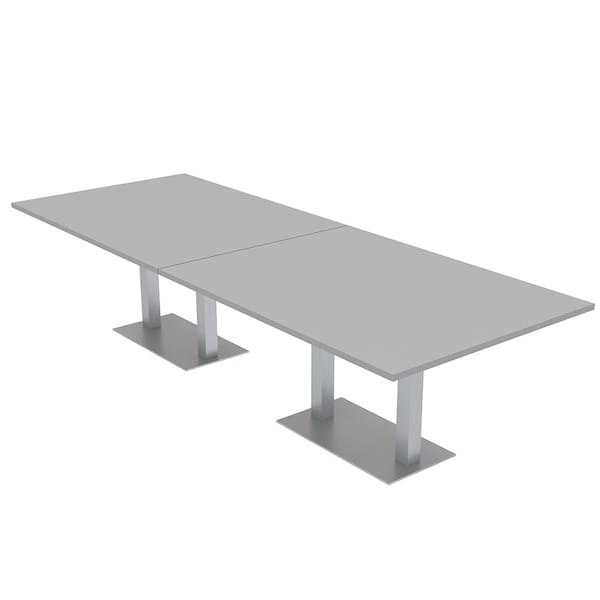 45 in W, 144 in L, 29 in H, Engineered Wood Top, Grey